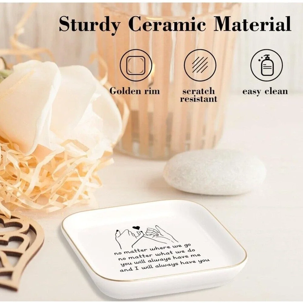 Sister / Mother / Friendship‎ Long Distance Ceramic Ring & Trinket Dish